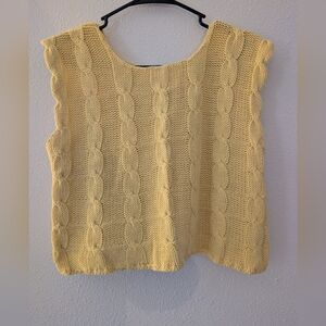 Jones New York Yellow Cable Knit Tank Top